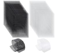 WADORN 30pcs Feuilles Toile en Plastique 30x20cm Noir Blanc Feuilles de Maille en Plastique Eye Cross Stitch Needlepoint Grille Feuille pour Broderie Needlework Artisanat Tricotage Crochet Projet