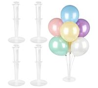 WADORN 4 ensembles Kit de support de ballon, porte-ballons bâtons avec table base ballon Décoration de support de pièce centrale Assemblage facile pour la fête Anniversaire Festival de mariage Noël