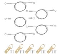 WADORN 5 pièces Image réglable Hanging Wire Kit, 2m Heavy Duty Wire Rope en acier inoxydable Frame Mirror Hanging Kit Hardware pour lampe Billboards Panier Flowerpot