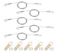 WADORN 5 pièces Image réglable Hanging Wire Kit, 2m Heavy Duty Wire Rope en acier inoxydable Frame Mirror Hanging Kit Hardware pour lampe Billboards Panier Flowerpot