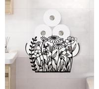 WADORN Fleurs Sauvages Papillons Support à Papier Toilette Métallique pour 8 Rouleaux Supplémentaires, Organisateur de Stockage de Rouleaux de Papier Toilette Monté au Mur pour Salles de Bain Maison