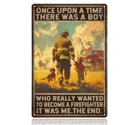 WADORN Poster vintage en métal pour pompier, 20 x 30 cm, panneau mural rétro amusant pour la maison, la grotte, le garage, le restaurant, le café, le bar, le club