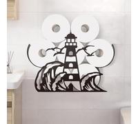 WADORN Support pour Papier Toilette en Forme de Phare pour 8 Rouleaux supplémentaires, Rangement de Papier Toilette en Métal de Phare Organisateur de Papier Toilette sur du Phare pour Salle de Bain