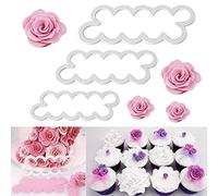 WADY Assortiment de 3 emporte-pièces pour réaliser des décorations de gâteau en forme de rose 3 tailles différentes