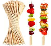 Wady Brochettes de 9 cm, 12cm, 15cm, 20cm, 25cm, 200 Pics de Cocktail Brochettes pour Apéritif, Pic a Brochette, Mini Brochéttes en Bois pic Petit pour Cocktails, Fruits et Sandwichs