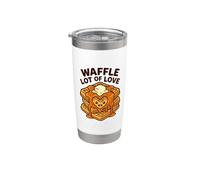 Waffle Lot Of Love Humour Citation Amoureux Cœur Petit Déjeuner Gobelet isotherme en acier inoxydable double paroi
