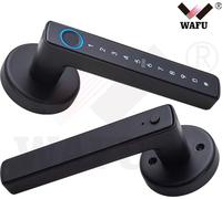 WAFU Smart Lock Keschlart sans porte d'entrée��r avec Ble Gateway Handle mot de passe Ty App Remote Operation BT 5 en 1 empreinte digitale/mot de passe/carte/bouton/application f��r 35-55 mm B��ro-cha
