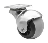 Wagner 01001301 Roulette à billes/roulettes de transport/de meuble - Boule - Grise - Surface de roulement souple - Diamètre : 50 mm - Hauteur : 50 mm - Hauteur : 65 mm - Plaque de fixation : 38 x 38