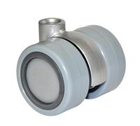 WAGNER 01006501 Roulette pour meuble design, roulettes pivotantes, double roue, souple, diamètre 40 mm, hauteur 45 mm, argent, charge maximale 50 kg, fabriquée en Allemagne