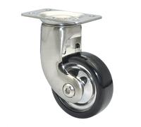 Wagner 01008501 Roulette pivotante pour meuble/roulettes pivotantes, diamètre : 50 mm, hauteur : 80 mm, nickel noir, plaque de fixation 35 x 55 mm, charge maximale : 50 kg