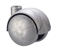 Wagner 01122501 Roulette de meuble double pivotante, rigide, diamètre 35 mm, hauteur 40 mm, argent, charge maximale 30 kg, fabriquée en Allemagne