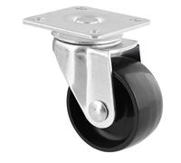 Wagner 01212001 Roulette pour meuble/pivotante, diamètre 40 mm, hauteur 55 mm, acier galvanisé, noir, plaque de fixation 42 x 42 mm, capacité de charge 35 kg