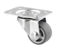 Wagner 01217501 Roulette de meuble/pivotante souple Ø 25 mm/Hauteur 35 mm/Acier galvanisé/Plaque de montage grise 34 x 48 mm/Charge maximale 15 kg