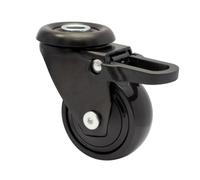 Wagner 01335201 Roulette pivotante design ultra maniable à 360° - 3C - Noir - Avec trou dorsal - Blocage compatible avec pieds de meubles TENO - Diamètre : 50 mm - Hauteur : 75 mm - Charge maximale :