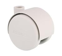 Wagner 01600401 Roulette pivotante pour meuble - Rigide - Diamètre : 40 mm - Hauteur : 45 mm - Blanc papyrus - Charge maximale : 35 kg