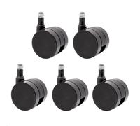 Roulettes pour chaise de bureau WAGNER, lot de 5, DESIGN - Ø 50 mm, freinage par paliers, goupille de fixation 11x20 mm, charge maximale de 50 kg chacune - Produit allemand - 02173561