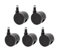 Wagner 02173561 Lot de 5 roulettes pour chaise de bureau pivotantes, design dur, diamètre 50 mm, hauteur 55 mm, frein intermittent, goupille enfichable 11 x 20 mm, charge maximale 50 kg/roulette,