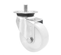 Wagner 03208101 Roulette pivotante Ø 75 mm Hauteur 100 mm Acier galvanisé Blanc Plaque avec filetage M10 x 17 Charge maximale 60 kg
