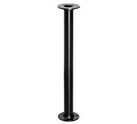 Wagner 12504001 Pied de Meuble Industrial Pipe - Ø 30 x 400 mm, avec Deux plaques de Fixation Ø 75 mm, Acier revêtu par pulvérisation Noir - 12504001