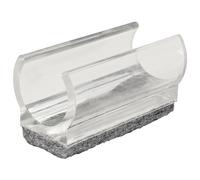 WAGNER 15069399 Lot de 4 patins de serrage pour tube rond - 50 x 18/22 x 19/27 mm, feutre 8 mm, plastique transparent - Fabriqué en Allemagne