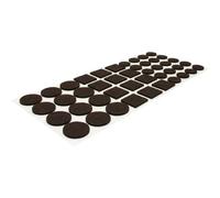 Wagner 15177599 Lot de 44 patins en feutre - 20 patins Ø 20 x 3 mm, 12 x 25 x 25 x 3 mm, 12 patins Ø 35 x 3 mm, autocollants, marron