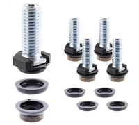 Wagner 15428499 Justus Slim Lot de 4 Pieds de Meuble/de nivellement Ø 20 x M6 x 8 mm, avec système QuickClick System, Insert Coulissant en Feutre de Laine Ultrasoft et Plastique Noir Ø 20 mm, chacun