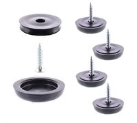 Wagner 16792499 QuickClick® Lot de 4 Patins en Plastique pour Meubles et chaises à Visser - 4 Bases + vis + Inserts coulissants interchangeables - en Plastique Noir - Diamètre : 20 mm