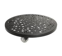 WAGNER 20095201 Steel Retro Rouleau pour plantes Ø 30 x 5,5 cm I Roues transparentes I Pour l'intérieur et l'extérieur I Rouleau de fleurs en tôle perforée en acier revêtu noir I Charge maximale 50 kg