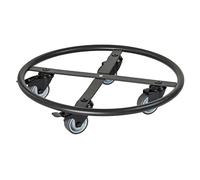 Wagner 20701201 Squelette Round Chariot pour Plantes Diamètre 38 x 8 cm Roues Souples avec Freins I pour l'intérieur et l'extérieur I Rouleau en Acier revêtu Noir I Charge maximale 150 kg