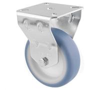 Wagner 23777501 Roulette fixe pour meuble, diamètre 75 mm, hauteur 100 mm, acier galvanisé, bleu/blanc, plaque de fixation 60 x 60 mm, capacité de charge 60 kg