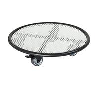 Wagner Black & White 20701701 Chariot pour Plantes Ø 38 x 8 cm I Roues Souples avec Freins I pour l'intérieur et l'extérieur I Rouleau à Fleurs en Acier revêtu Noir/Blanc I Charge maximale 150 kg