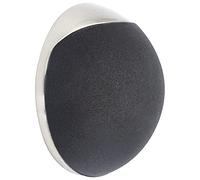 WAGNER Butoir de porte à VISSER ou COLLER au mur - diamètre Ø 38 x 15 mm, corps en zinc moulé sous pression, aspect acier inox, protection en caoutchouc noir, matériel de montage inclus - 15513111