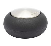 WAGNER Butoir de porte à VISSER ou COLLER au sol - diamètre Ø 54 x 30 mm, corps en zinc moulé sous pression, aspect acier inox, protection en caoutchouc, matériel de montage inclus - 15517611