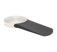 WAGNER Butoir de porte à VISSER ou COLLER au sol - diamètre Ø 90 x 120 x 17 mm, corps en zinc moulé sous pression, aspect acier inox, protection en caoutchouc, matériel de montage inclus - 15512611