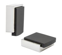 Wagner Butoir de Porte à Visser ou Collier au Sol ou au Mur - 40 x 40 x 13 mm, Corps en Zinc Moulé sous Pression, Aspect Acier Inox, Protection en Caoutchouc, Matériel de Montage Inclus- 15515911