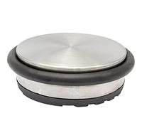 WAGNER Butoir de porte BIG DISK COLOR INOX - diamètre Ø 98 x 30 mm, placement sur sol, butoir premium en acier industriel et caoutchouc thermoplastique, 750 g - 15506401