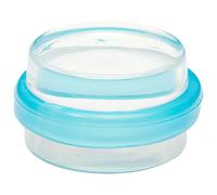 WAGNER Butoir de porte CLAIR accents BLEUs - diamètre Ø 38 x 22 mm, à coller au sol ou au mur, corps en plastique de haute qualité, protection contre les chocs en caoutchouc thermostatique - 15501611