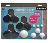WAGNER Butoirs de porte et butoirs muraux/butoirs muraux - 10 pièces, pack économique noir/blanc - 3 x 3STOP, 3 x butoirs muraux - 15700010