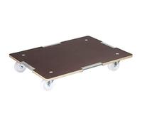 Wagner Chariot à roulettes MM 1379 I 80 x 60 x 13,5 cm - Charge 400 kg - pour conteneurs empilables lourdement chargés I sécurisation de la Charge I Surface antidérapante I certifié FSC® - 20137901