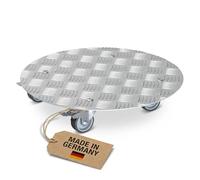 WAGNER Chariot de plantes ALASKA Ø 30 x 7,5 cm | Pour intérieur + extérieur | Support roulant en aluminum | 2 blocages directionnel & de roue | Capacité de charge 150 kg | Made in Germany - 20700501