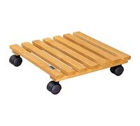 WAGNER Chariot de plantes NATURE 35 x 35 x 8 cm | Porte plante pour l'intérieur, aulne terracotta | Support roulant en bois massif certifié FSC® | Capacité de charge 100 kg | Made in EU - 20083501