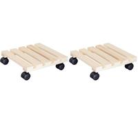 Wagner Chariot de Plantes Paletti et Porte Plante pour L'Intérieur, Capacité de Charge 100kg, 29 x 29 x 8cm (Lot de 2)