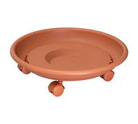 Wagner Chariot de Plantes Serie K Ø 34 x 9 cm | Dessous-de-Pot & Porte Plante pour l'intérieur + l'extérieur | Support Roulant pour Pot en Plastique, Terracotta | Capacité de Charge 50 kg - 20103101