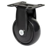 Wagner Design 01247701 Roulette fixe 3C pour appareil ou transport Noir Surface de roulement souple Diamètre 75 mm Hauteur 100 mm Plaque de fixation 60 x 70 mm Charge maximale 75 kg