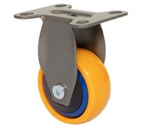 WAGNER Design 3C - Roulette fixe soft - Diamètre Ø 50 mm, bleu / jaune, plaque à visser, charge max. 50 kg - 01245001