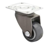 WAGNER Design - 3C - Roulette pivotante/roulette de transport/roulette de meuble - gris, bande de roulement souple, diamètre Ø 25 mm, charge max. 12 kg - 01222801