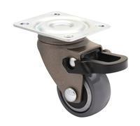 WAGNER Design - 3C - Roulette pivotante/roulette de transport/roulette de meuble - gris, bande de roulement souple, diamètre Ø 25 mm, frein, charge max. 12 kg - 01232801