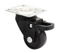 WAGNER Design - 3C - Roulette pivotante/roulette de transport/roulette de meuble - gris, bande de roulement souple, diamètre Ø 25 mm, frein, charge max. 12 kg - 01232801