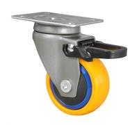 WAGNER Design - 3C - Roulette pivotante/roulette de transport/roulette de meuble - multicolore, bande de roulement souple, Ø 50 mm, frein total, roulement à billes, charge max. 50 kg - 01235001