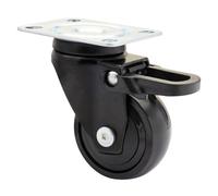 WAGNER Design - 3C - Roulette pivotante/roulette de transport/roulette de meuble - noir, bande de roulement souple, diamètre Ø 50 mm, frein total, roulement à billes, charge max. 50 kg - 01235201